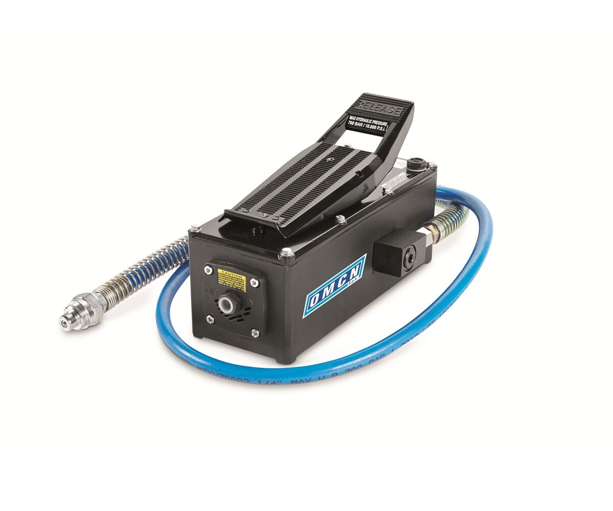 OMCN 357 Pneumohydraulic pump with flexible hose and quick coupling, capacity 0.7 l/min