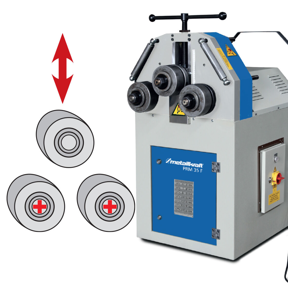 METALLKRAFT 3812035 Curvatrice orizzontale e verticale 400V modello PRM 35 F per profilati e tubi