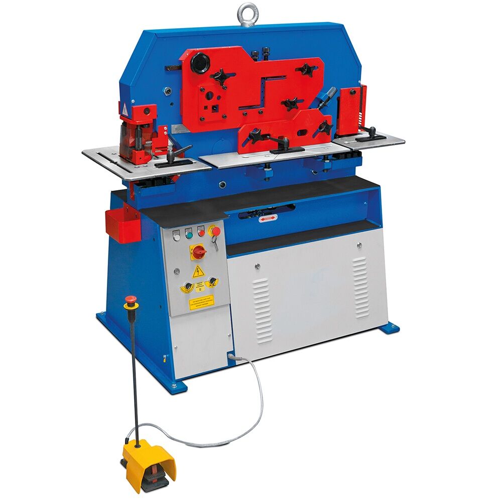 METALLKRAFT 3819045 Hydraulic sectional steel shear-punching machine model HPS 45 S, with shears for flat, angle and profile steel, diameter x max sheet thickness 22x15/38x8mm