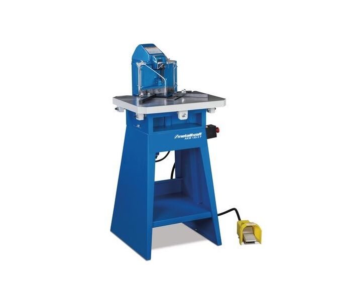 METALLKRAFT 3833130 Pneumatische Ausklinkmaschine für Bleche , Bedienung über Fußpedal, Abmessungen Arbeitstisch 600x460mm