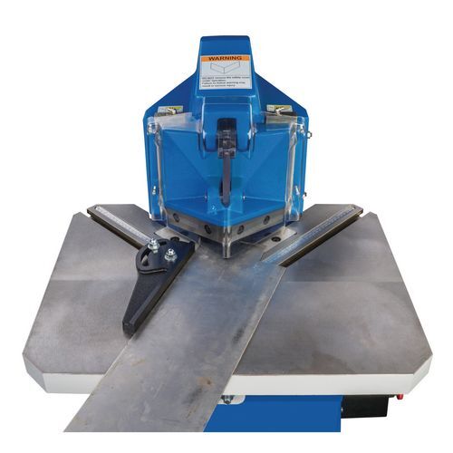 METALLKRAFT 3833130 Pneumatische Ausklinkmaschine für Bleche , Bedienung über Fußpedal, Abmessungen Arbeitstisch 600x460mm
