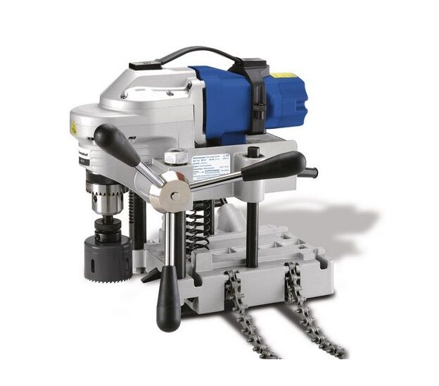 METALLKRAFT 3860127 Rohrbohrmaschine mit Lochsäge und niedriger Bauhöhe, max. Lochdurchmesser 127 mm - Modell RB 127