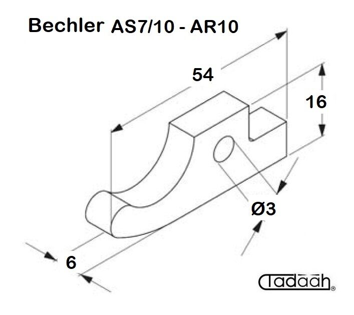 Nasello per tornio Monomandrino 3,1mm BECHLER - AS 7-10, AR 10