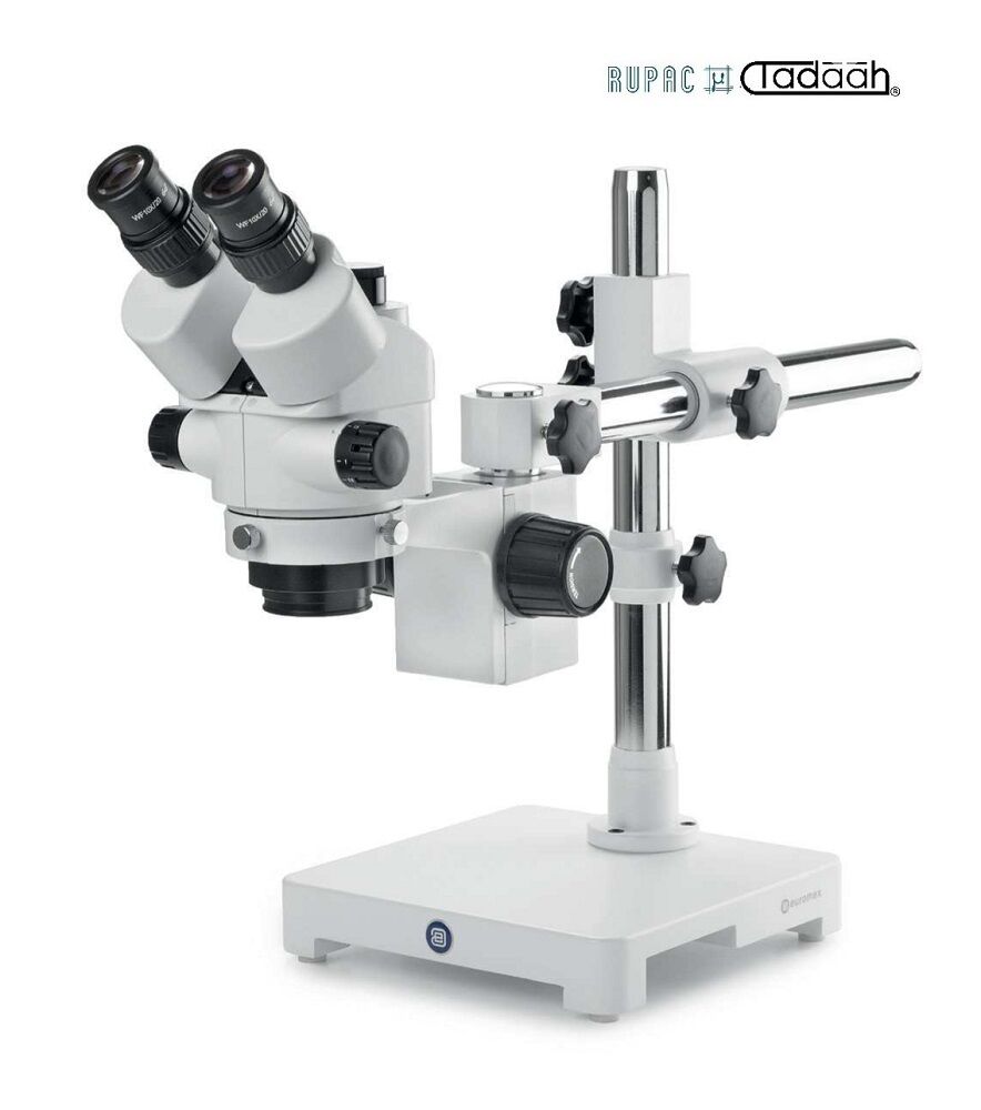 4001913 Stereoskopisches Mikroskop mit Stativ und Arm, trinokularem Zoom Optotronic Serie