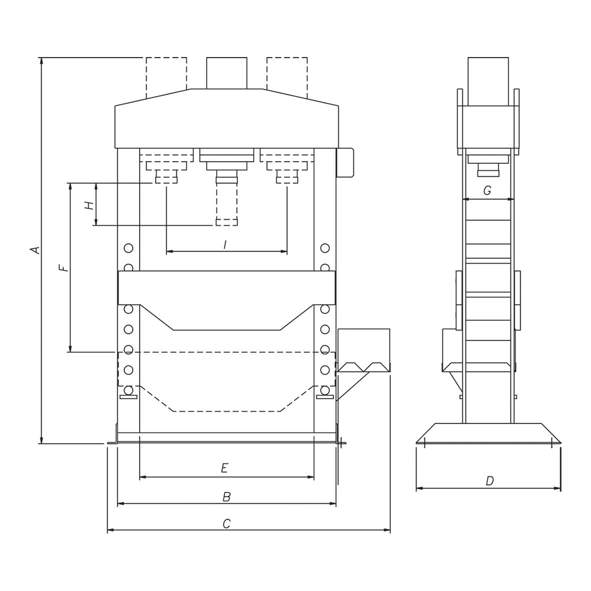 METALLKRAFT 4013160 Pressa idraulica professionale modello WPP 160 HBK con cilindro mobile e due velocità di avanzamento pistone, portata 160 tonnellate, per lavori di assemblaggio e raddrizzamento, ispezione lavori