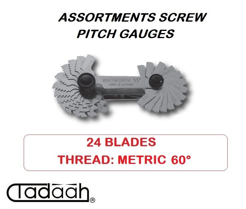 VG409-112 Assortments screw pitch gauges 24 blades - Thread metric 60°