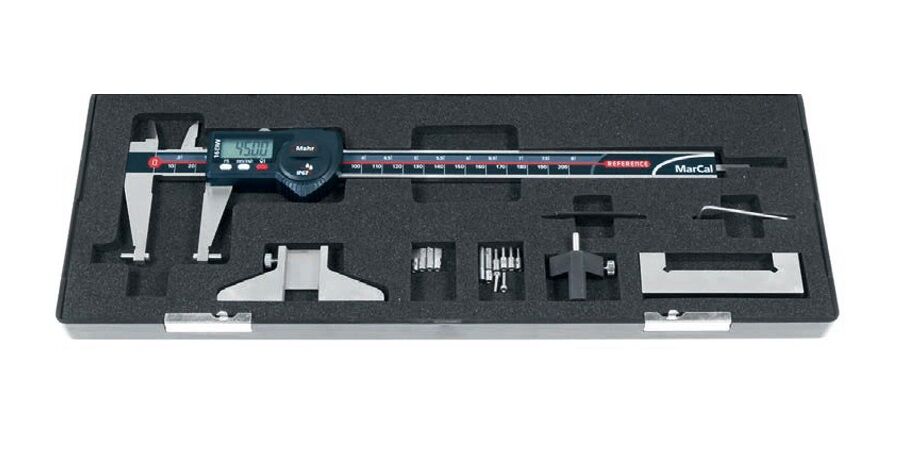 4118807 Digitaler Universal-Messschieber Mahr IP67 Serie - Messbereich 0-200 mm, Genauigkeit 0,03, Tiefenmessstab 3,8x1,3