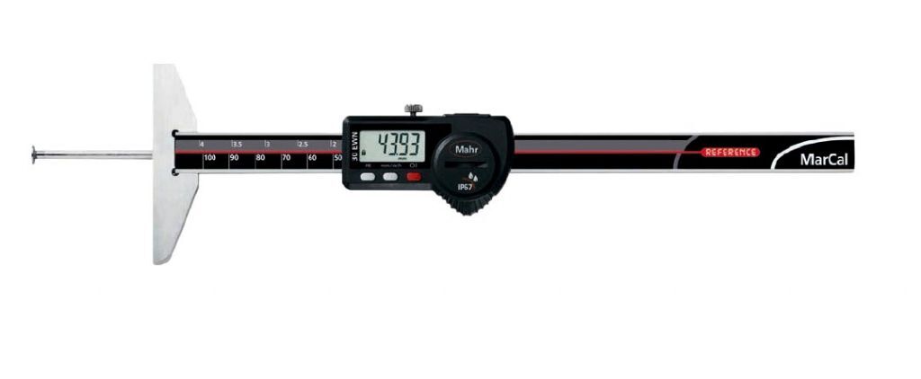 4126513C Calibro digitale di profondità Serie Mahr con uscita dati Marconnect, Campo di misura 0-100, IP67, centesimale - Con certificato Accredia