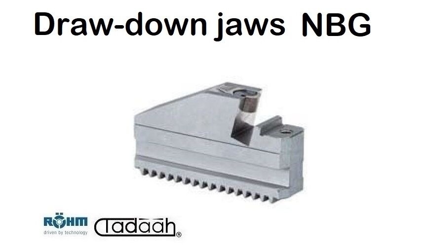 Draw-down jaws, for interchangeable clamping inserts straight toothing for Röhm DURO-A RC power chuck