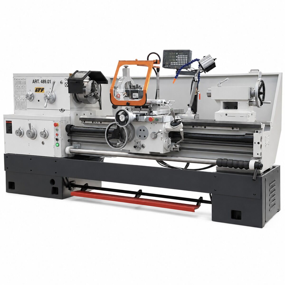 LTF 489.01 Tornio parallelo di precisione 400V, passaggio barra 80mm, potenza motore 7.5 kW, altezza punte 250mm, distanza punte 1500mm