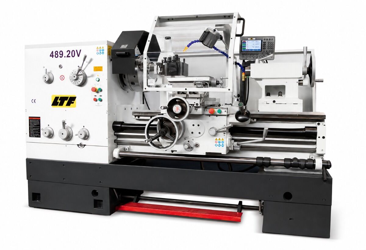 LTF 489.20V Tornio parallelo di precisione 400V, passaggio barra 105mm, potenza motore 7.5 kW, altezza punte 330mm, distanza punte 1000mm