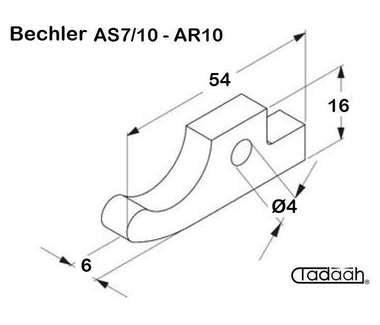 Nasello per tornio monomandrino 4,0mm BECHLER - AS 7-10, AR10