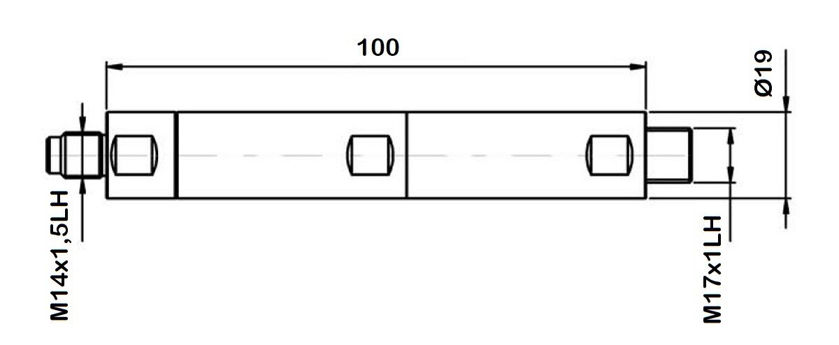 517.120P Gruppo rotante - girevole per caricatore CUCCHI diametro 19mm per pinze con filetto sinistro M14x1.5mm - attacco M17x1mm