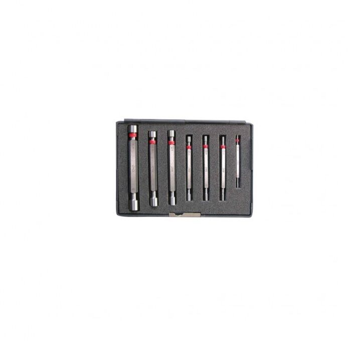 575.002Q Valigetta con 7 tamponi lisci "Passa/Non Passa", precisione H7, Misure tamponi diametro 3 - 4 - 5 - 6 - 8 - 10 - 12mm