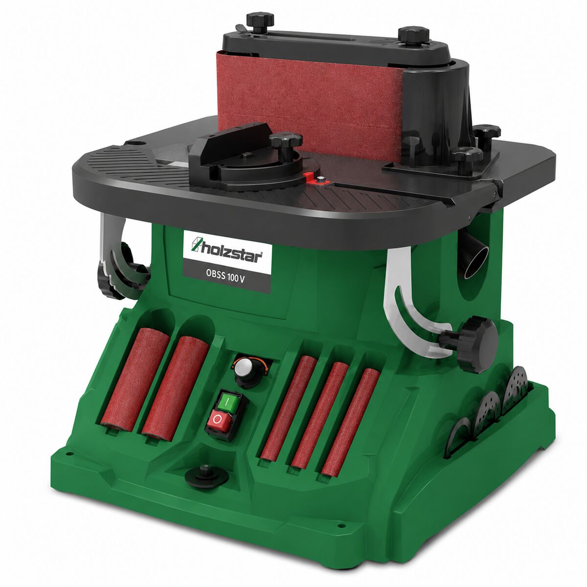HOLZSTAR 5903510 Oscillating spindle and belt sander, 450 W, model OBSS 100 V, single-phase 230 V, with a powerful motor suitable for all wood-based materials