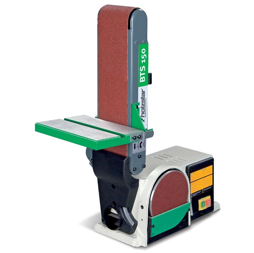HOLZSTAR 5904150 Band- und Tellerschleifer 915x100mm mit Winkelführung Modell BTS 150, Band und Kipptisch, Band kann von 0 bis 90° horizontal oder vertikal gekippt werden