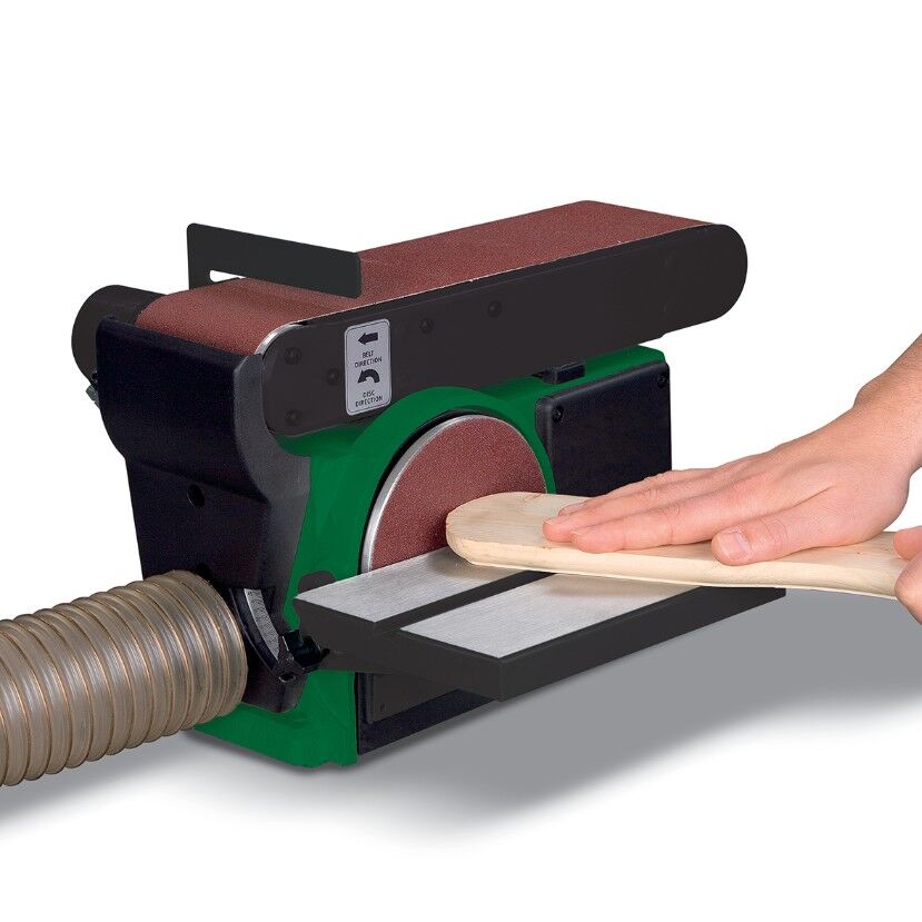 HOLZSTAR 5904150 Band- und Tellerschleifer 915x100mm mit Winkelführung Modell BTS 150, Band und Kipptisch, Band kann von 0 bis 90° horizontal oder vertikal gekippt werden