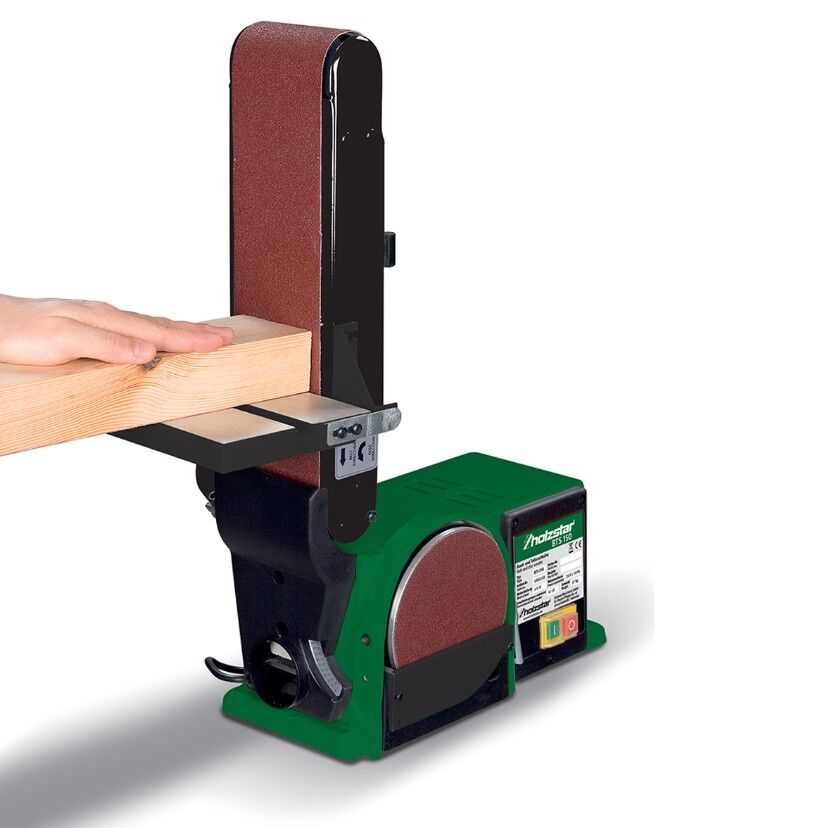 HOLZSTAR 5904150 Band- und Tellerschleifer 915x100mm mit Winkelführung Modell BTS 150, Band und Kipptisch, Band kann von 0 bis 90° horizontal oder vertikal gekippt werden