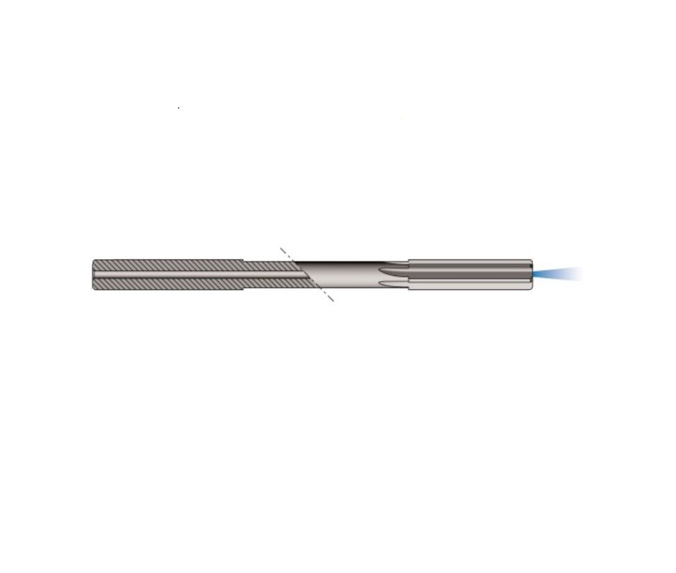 620-08.16 UTENSILERIA OSSOLANA Alesatore in metallo duro a macchina per fori ciechi con diametro centesimale personalizzato da Ø8.16 a Ø8.65, codolo cilindrico Ø10 h6 con refrigerazione interna