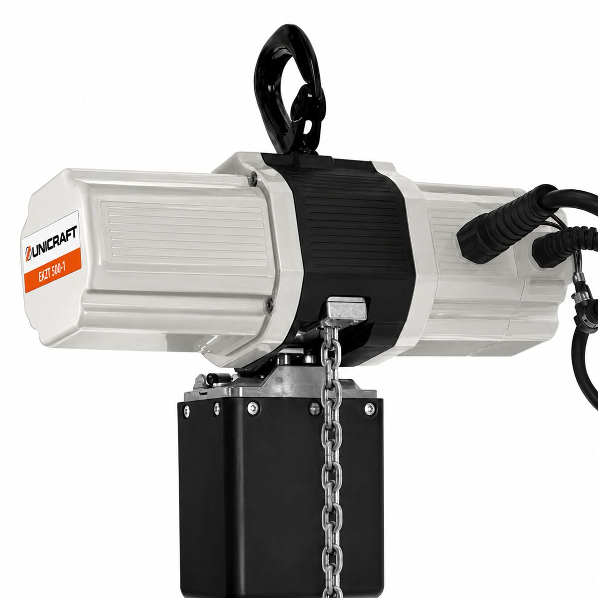UNICRAFT 6194550 Paranco elettrico a catena modello EKZT 500-1, portata 0.5t, doppia sicurezza grazie al freno elettro-meccanico