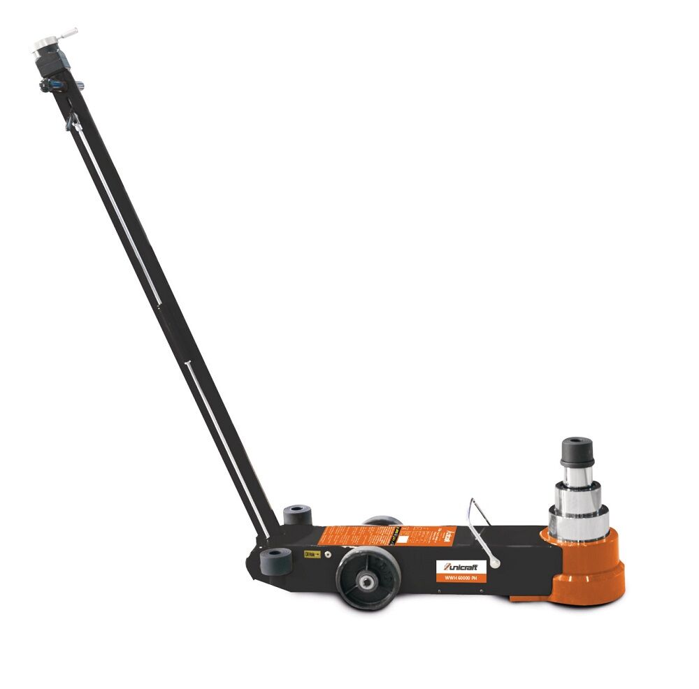 UNICRAFT 6201112 Cric a carrello idro-pneumatico, portata 20-40-60t, pressione aria bar 8-12 - Modello WWH 60000 PH, sistema sicuro di sollevamento mediante aria compressa