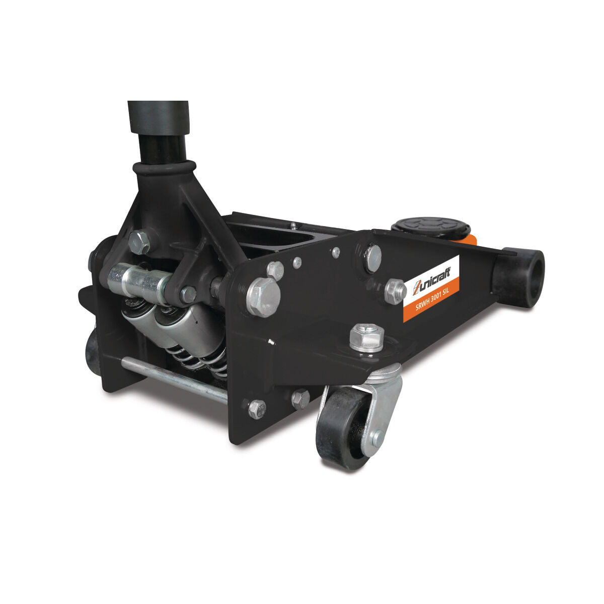 UNICRAFT 6201121 Silent Trolley Jack SRWH 3001 SIL, capacity 3t, high stability and efficiency with dual-piston pump and polyurethane wheels
