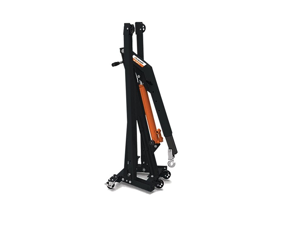 UNICRAFT 6201422 Klappbarer Werkstattkran mit Hydraulikpumpe, Tragfähigkeit 0.5 -2 Tonnen, max. Hub 2445 mm