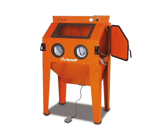 UNICRAFT 6204003 - Kabinenstrahlgerät zum Reinigen und Entfernen von verschiedenen Materialien, Kabinenvolumen 310 Liter, Modell SSK 2.5