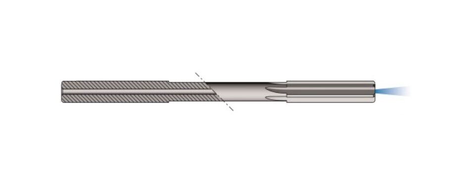 620-11.16 UTENSILERIA OSSOLANA Alesatore in metallo duro a macchina per fori ciechi con diametro centesimale personalizzato da Ø11.16 a Ø11.65, codolo cilindrico Ø12 h6 con refrigerazione interna