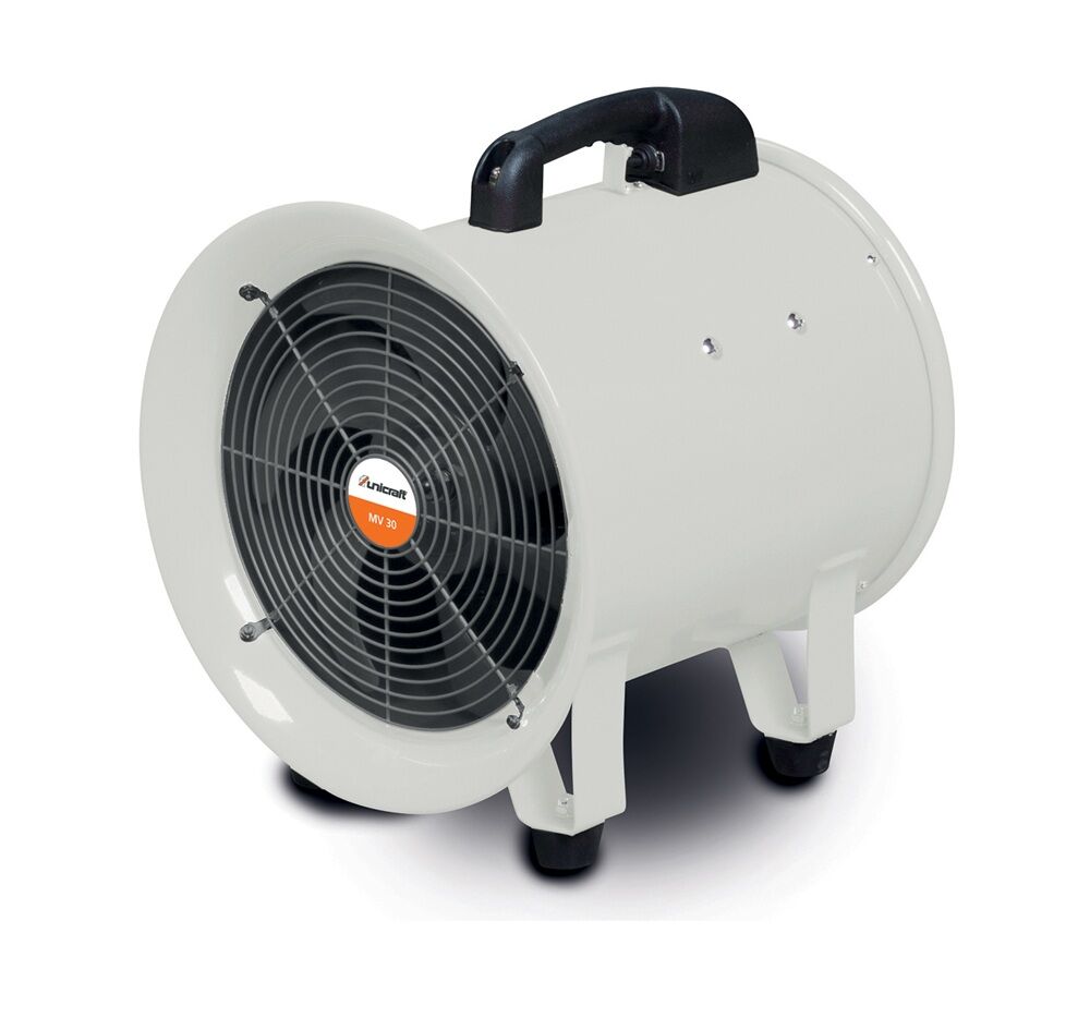UNICRAFT 6260030 - Mobile/portable fan with handle and four rubber wheels, max. air flow 3900 m³/h, model MV 30