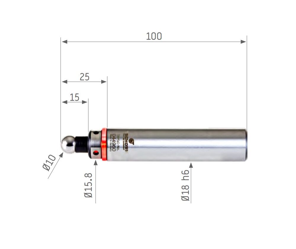 653.203 Tiefbohrtaster 2D TSCHORN GMBH 001821800 mit Schaft Durchmesser 18mm für Schnelles und präzises Erfassen der Werkstückposition auf Tiefbohrmaschinen