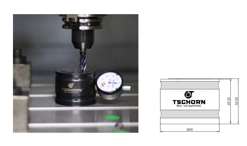653.504 Azzeratore meccanico magnetico TSCHORN GMBH per utensili con comparatore esterno - Altezza 50mm e piatto diametro 47mm
