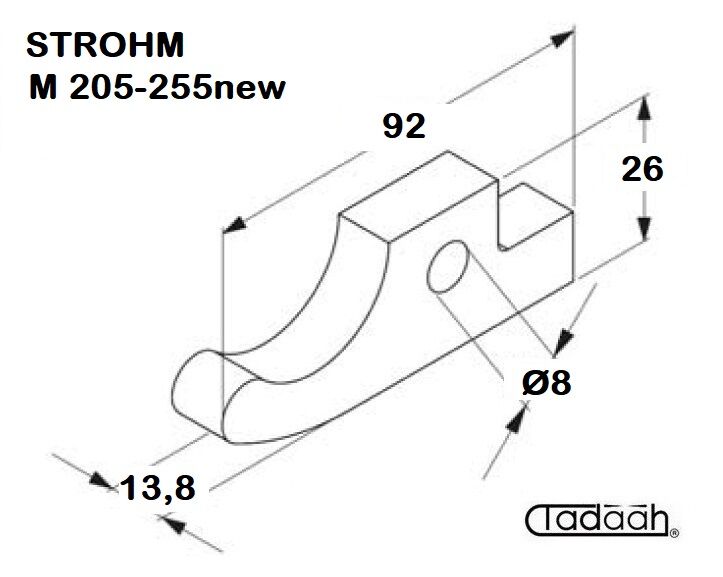 661 557 Nasello per apertura e chiusura pinza per Strohm M205-255 (tipo nuovo)