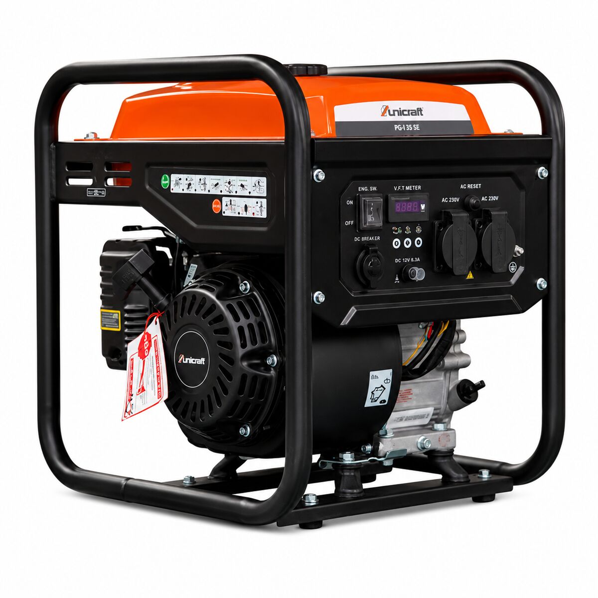 UNICRAFT 6707235 Generatore di corrente inverter portatile a benzina 3.5 kW, modello PG-I 35 SR, monofase 230V, con starter per avviamento a freddo