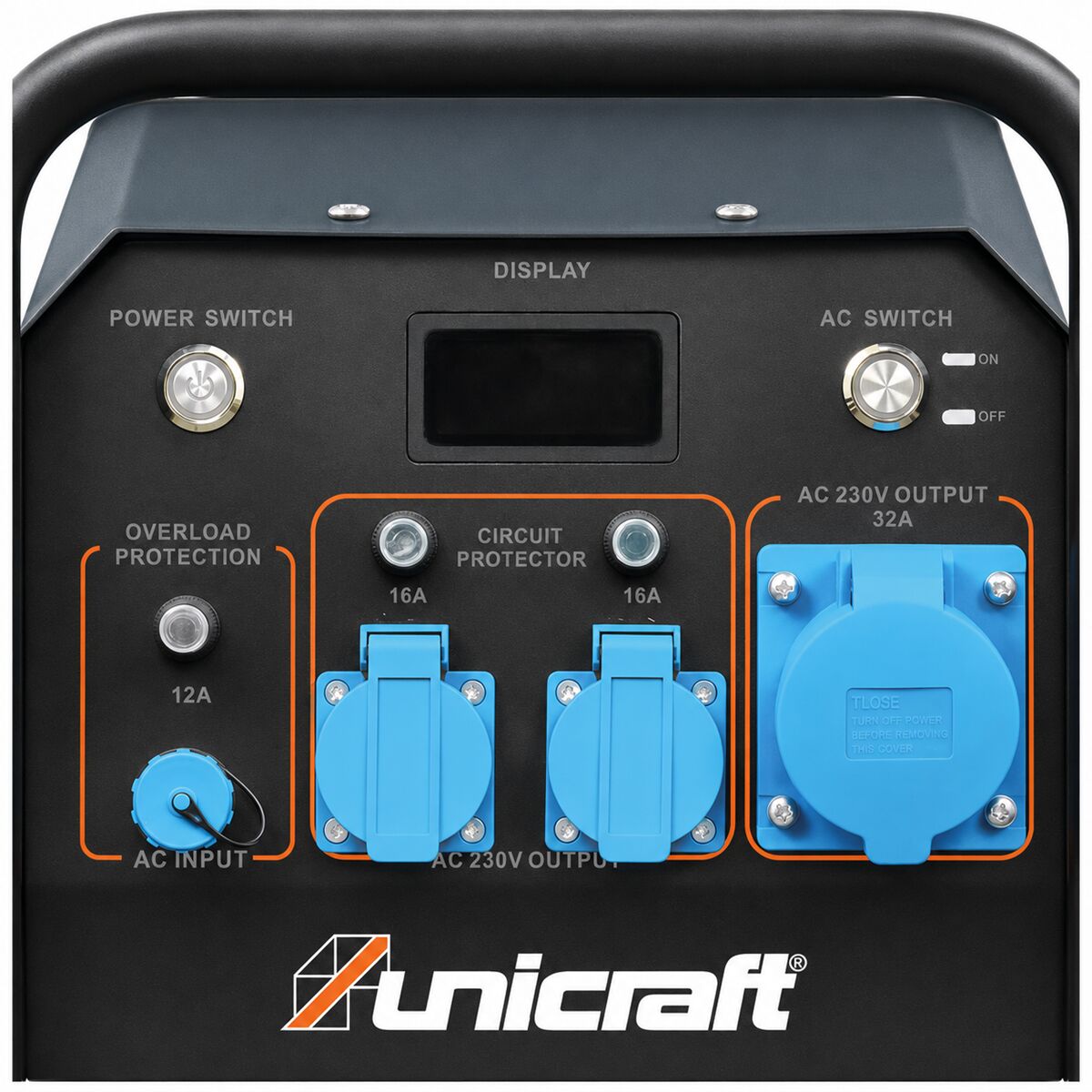UNICRAFT 6770036 Power station professionale e multifunzione per batterie con tensione di carica di 12 e 24 volt, modello PPS 3600 M, monofase 230V