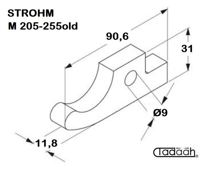 680 733 Nasello per apertura e chiusura pinza per Strohm M205-255 (tipo vecchio)