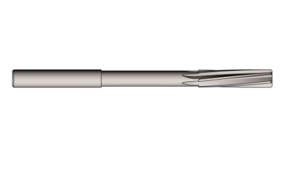 720-02.97-X UTENSILERIA OSSOLANA Alesatore in metallo duro elica sinistra 6° forma B a macchina con diametro centesimale personalizzato da Dia. 2.97mm a 3.35mm, codolo cilindrico, rivestito Latuma
