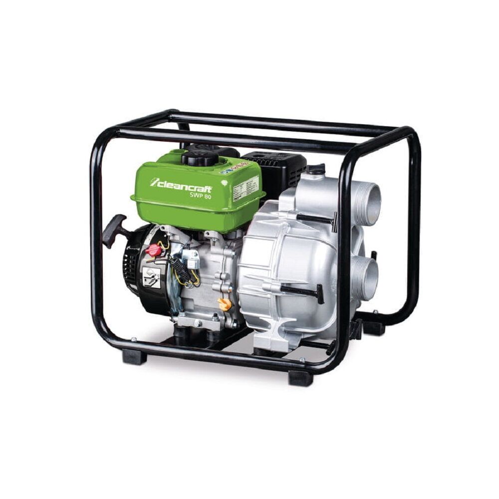 CLEANCRAFT 7500180 Schmutzwasserpumpe SWP 80 mit 4-Takt-Benzinmotor 4.5 kW