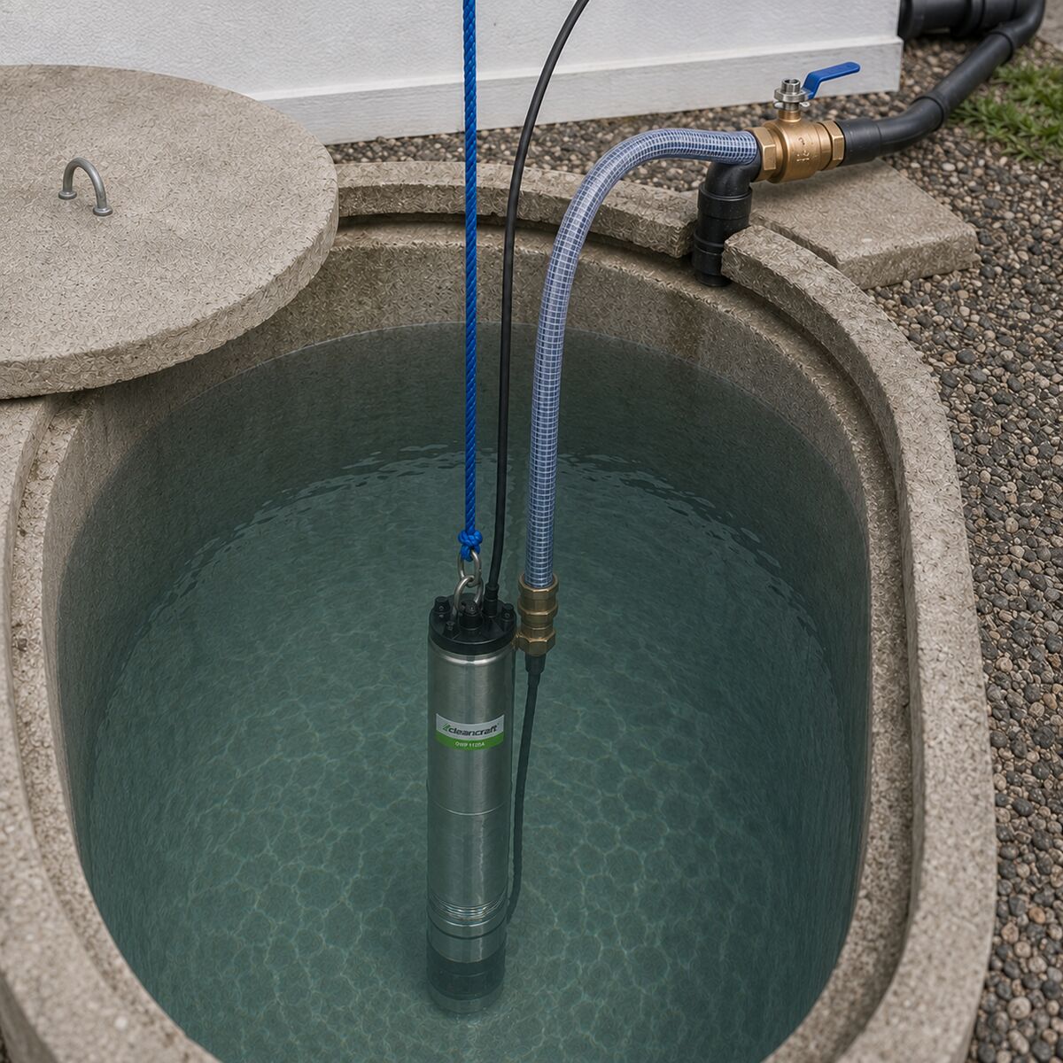 CLEANCRAFT 7523105 Elettropompa a immersione multistadio per acque chiare 1.1 kW, modello DWP 1106A, 230V, portata massima 6000 l/h