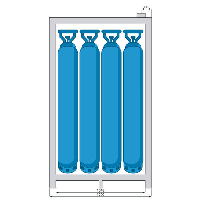 ECOSAFE 7635BG 2- Door tall Safety Cabinet EN 14470-2 For gas cylinders, 30 minutes fire resistance according to the ISO 834 standard curve