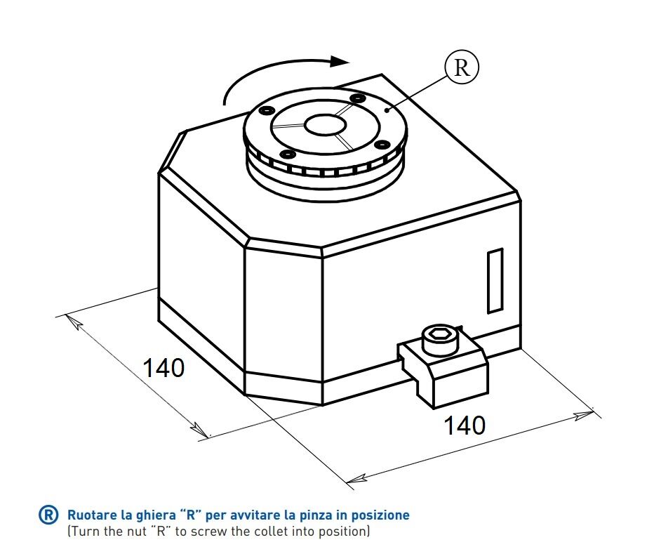772031 CR Modularer pneumatischer Schnellwechselspannstock 385E - W31.75 für Werkzeugmaschinen, Bearbeitungszentren, Bohrmaschinen, Transfermaschinen