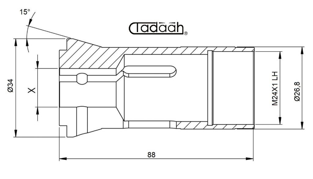 9013E Spannzange RUND für Gildemeister AS12