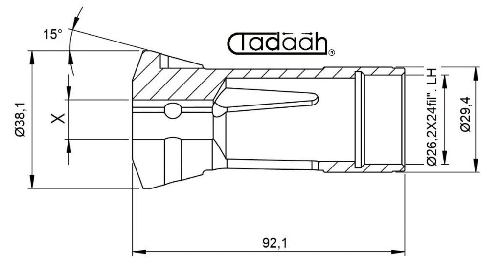 9014E Pinza stringibarra TONDA per tornio plurimandrino Wickman 5/8"-6M