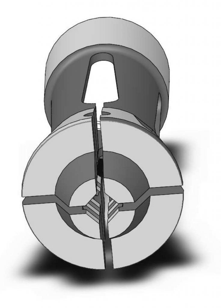 9023EML Main Collet <Ø9mm SQUARE/RADIAL GROOVE, with snout for Gildemeister GM16AC