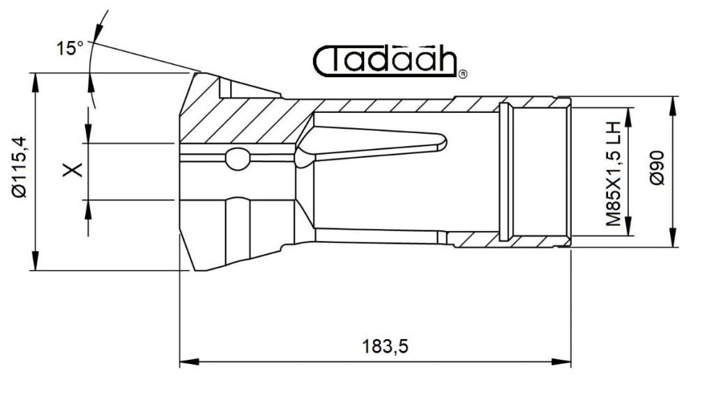 9178E Spannzange RUND für Gildemeister DMG Mori AS67, AV67, AA67 - Mori-Say 67