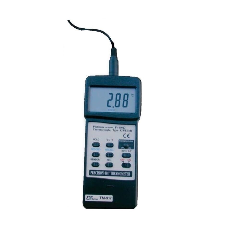 964.917 Präzisionsthermometer mit dualem Eingang für 'K' und Pt 100 Ohm Fühler und Max-Min-Memo Funktionen - Messbereich -200°C bis 1.370°C