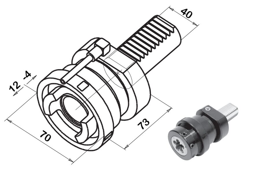 9Y14030 Extraction and compression die holder for dies with external diameter of 40 mm, with VDI-DIN3425-2