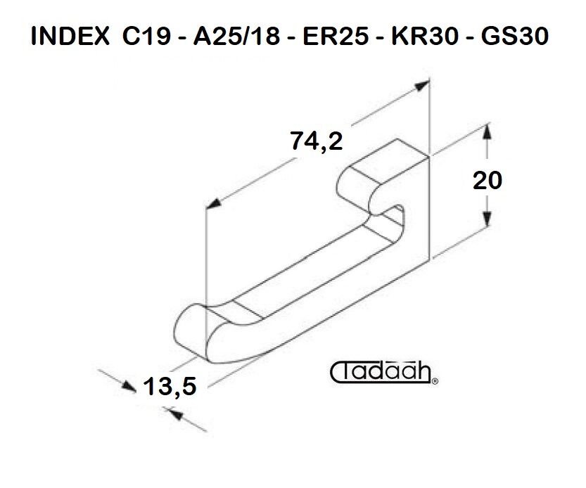 A43280 Nasello per tornio INDEX - C19, A 25-18, ER 25, KR 30, GS 30