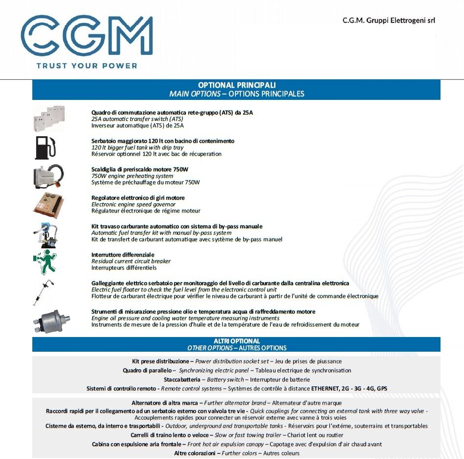 CGM 14P Industrie-Stromerzeuger 11.2kW offene Version B20, PERKINS-Motor, dreiphasig 400V, manueller oder automatischer Start und AVR-Spannungsregelung