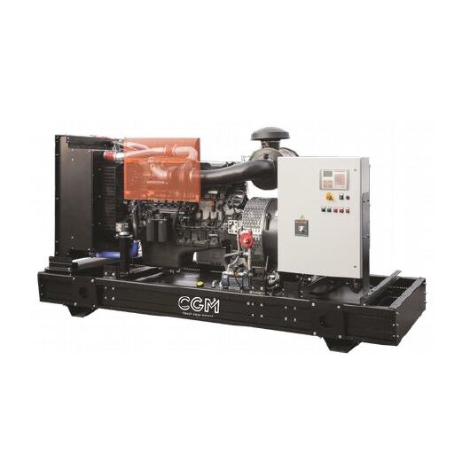 CGM 500F Generatore di corrente industrial 400kW versione aperta B400, motore FPT, trifase 400V, avviamento manuale o automatico e regolazione di tensione AVR